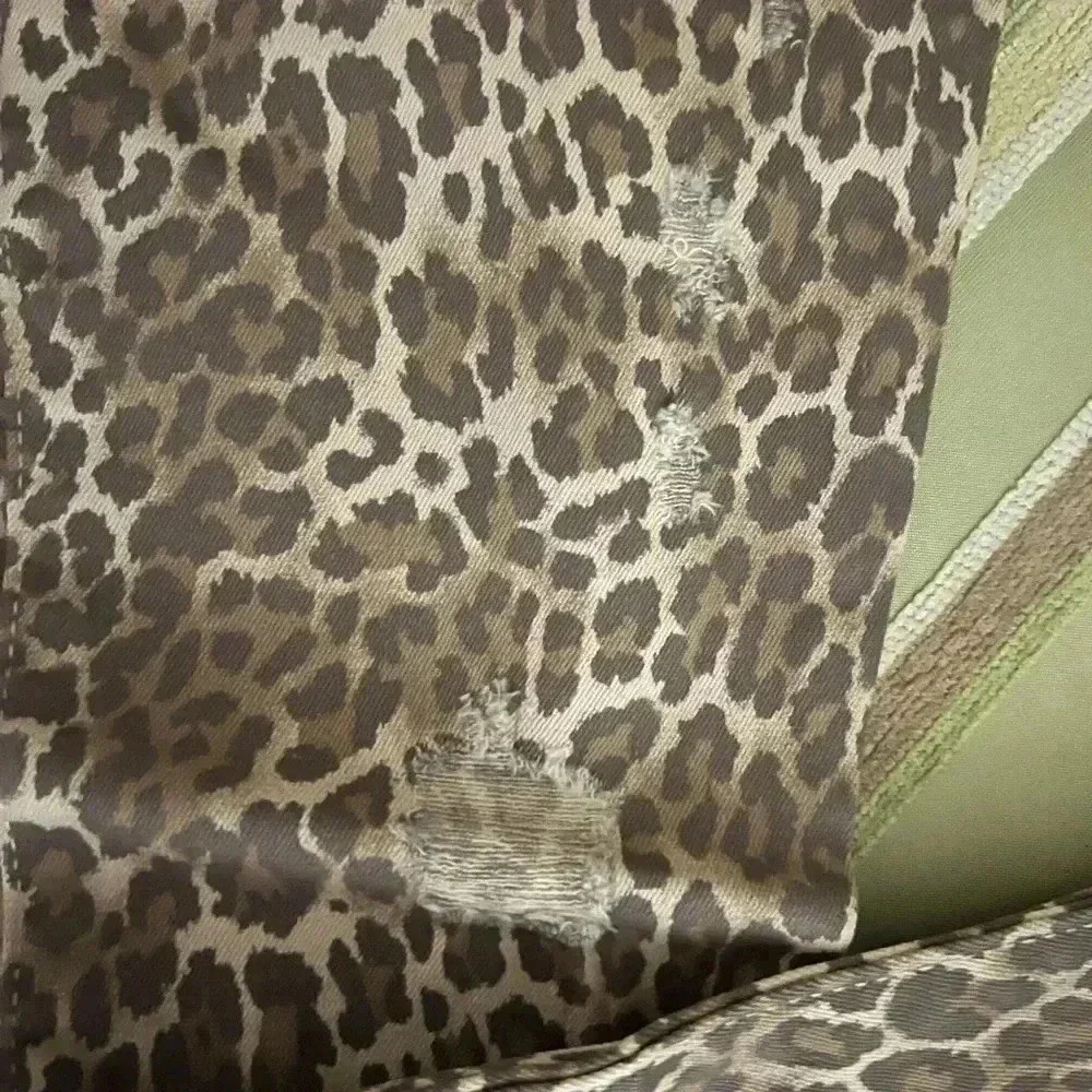 GIRLS CHILDRENS PLACE LEOPARD PRINT DISTRESSED JEGGINGS  NWT SZ 5